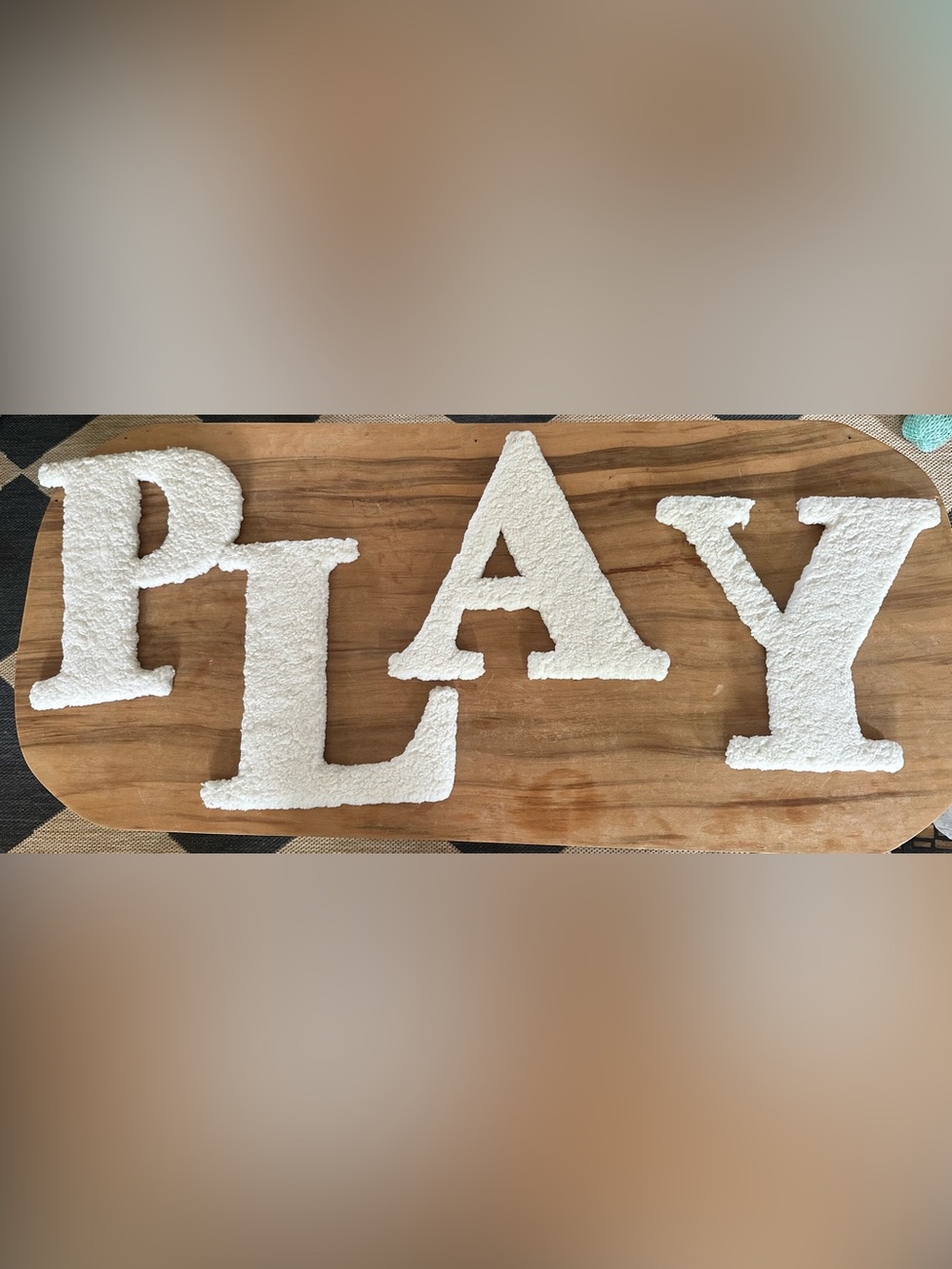 Boucle PLAY White 12” Letter Wall Art used
